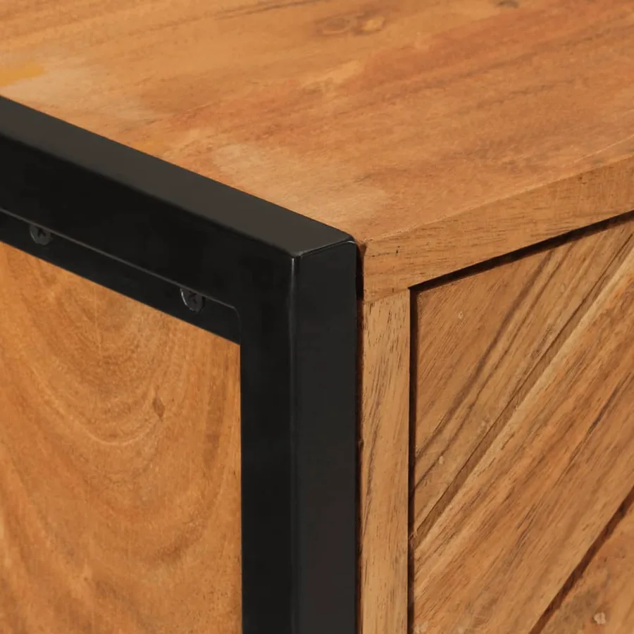Armoire de salle de bain bois massif d'acacia et fer - 8