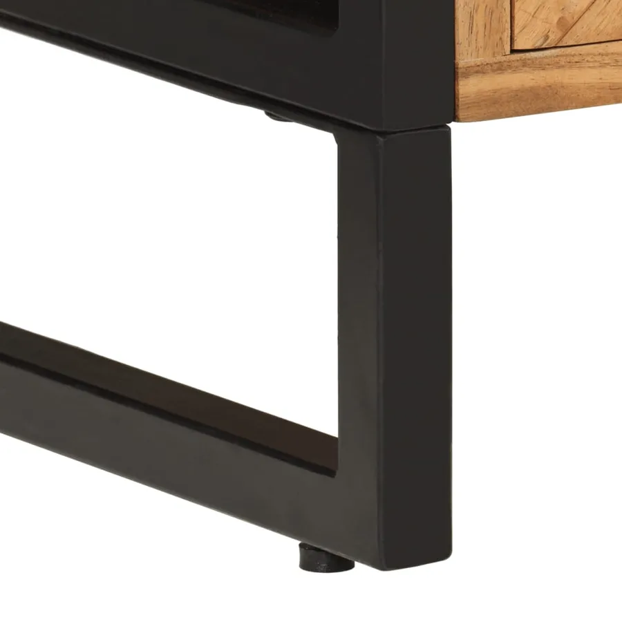 Armoire de salle de bain bois massif d'acacia et fer - 9