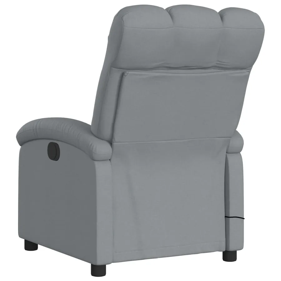 Fauteuil inclinable de massage gris clair tissu - 6