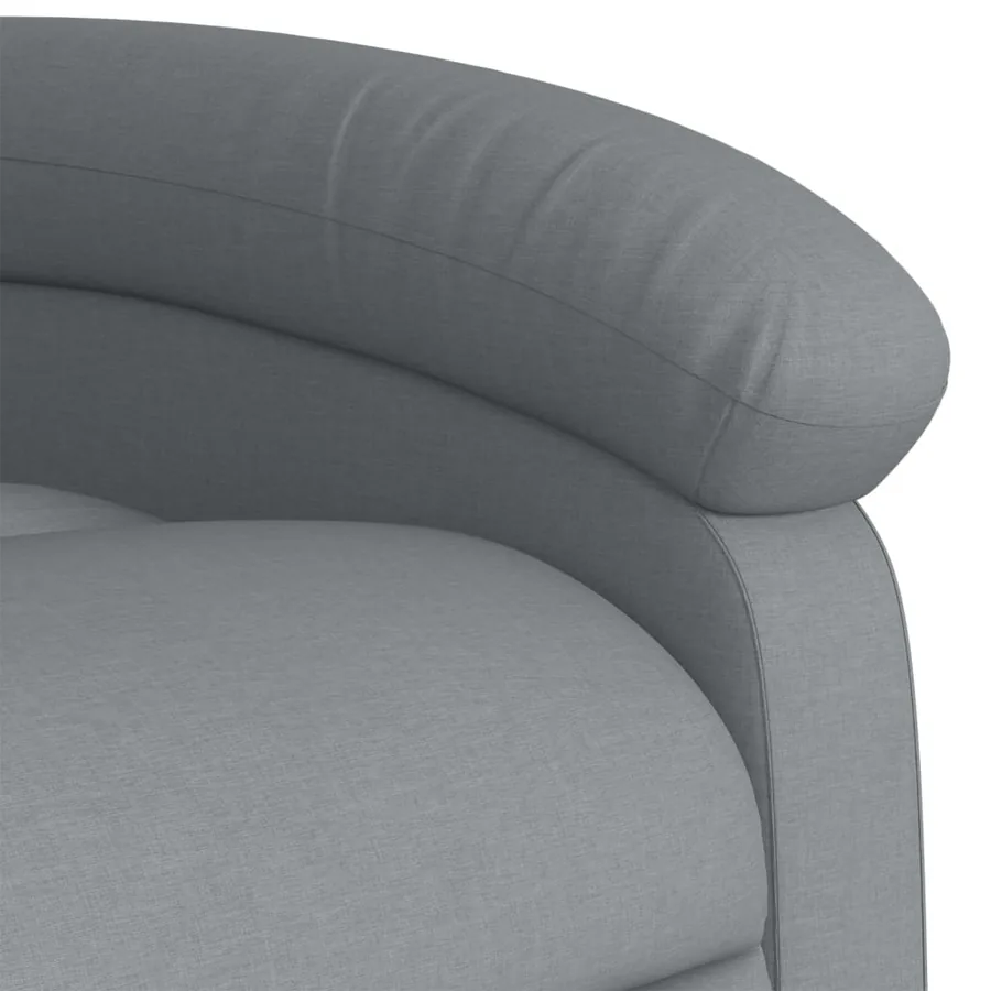 Fauteuil inclinable de massage gris clair tissu - 9