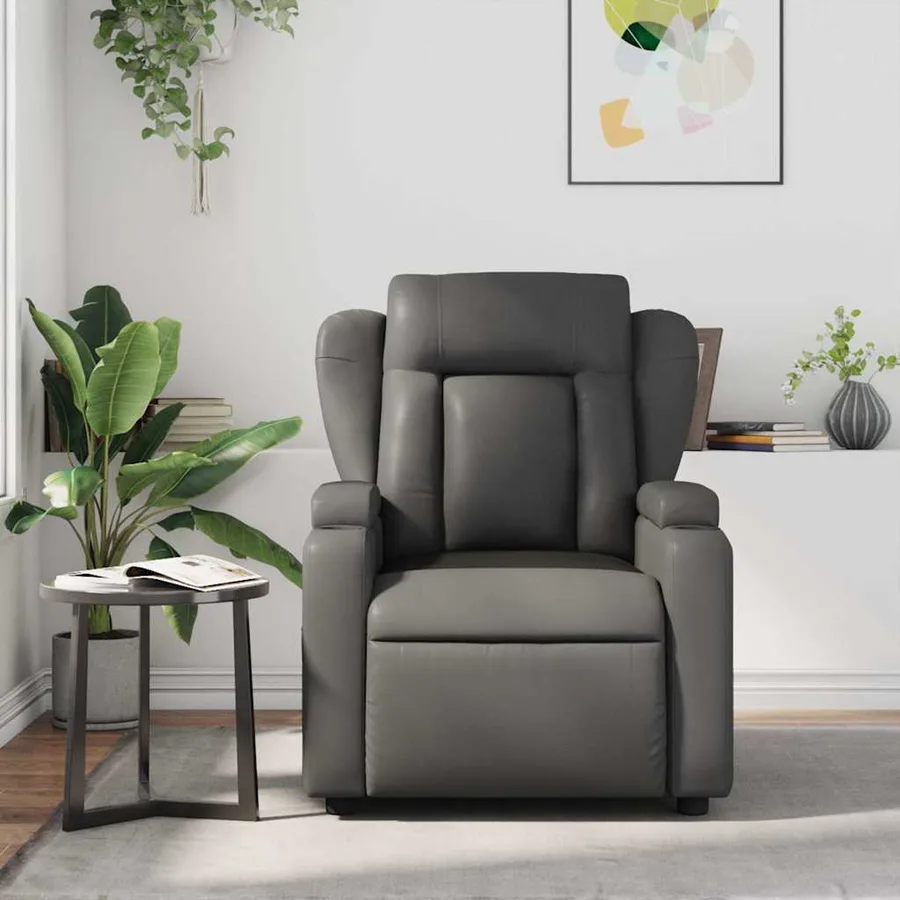 Fauteuil de massage inclinable Gris Similicuir - 3