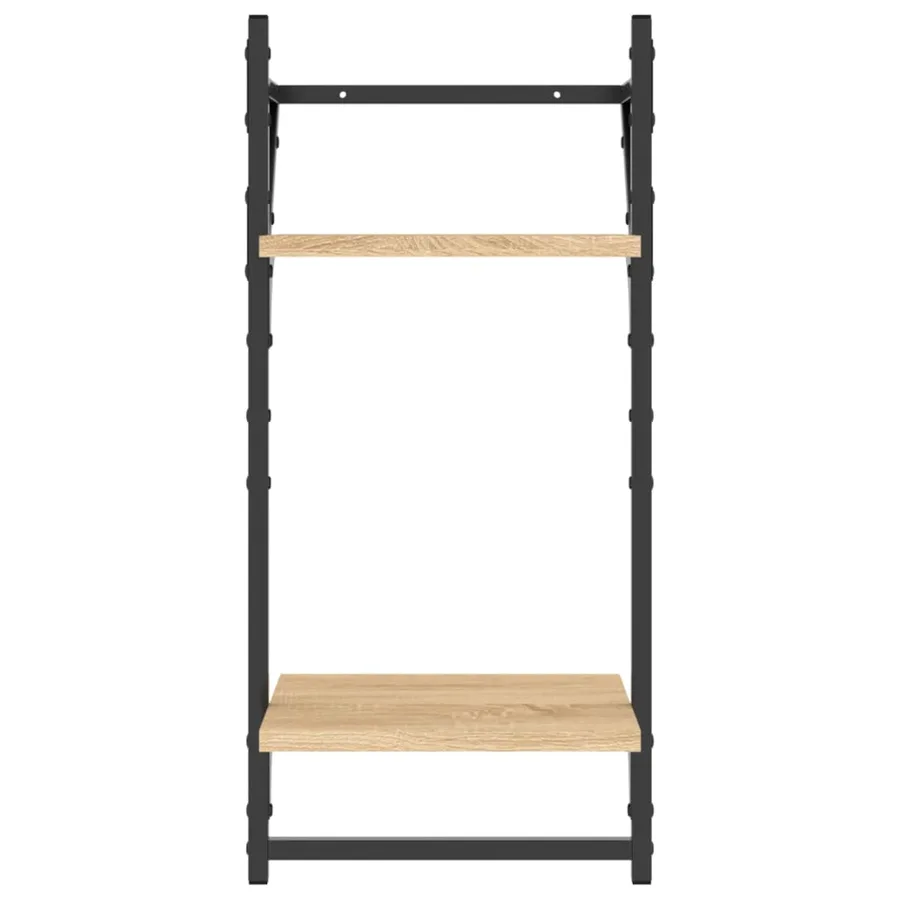 Ensemble d'étagères murales avec barres 6 pcs chêne sonoma - 10