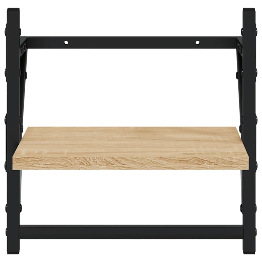 Ensemble d'étagères murales avec barres 6 pcs chêne sonoma - 12