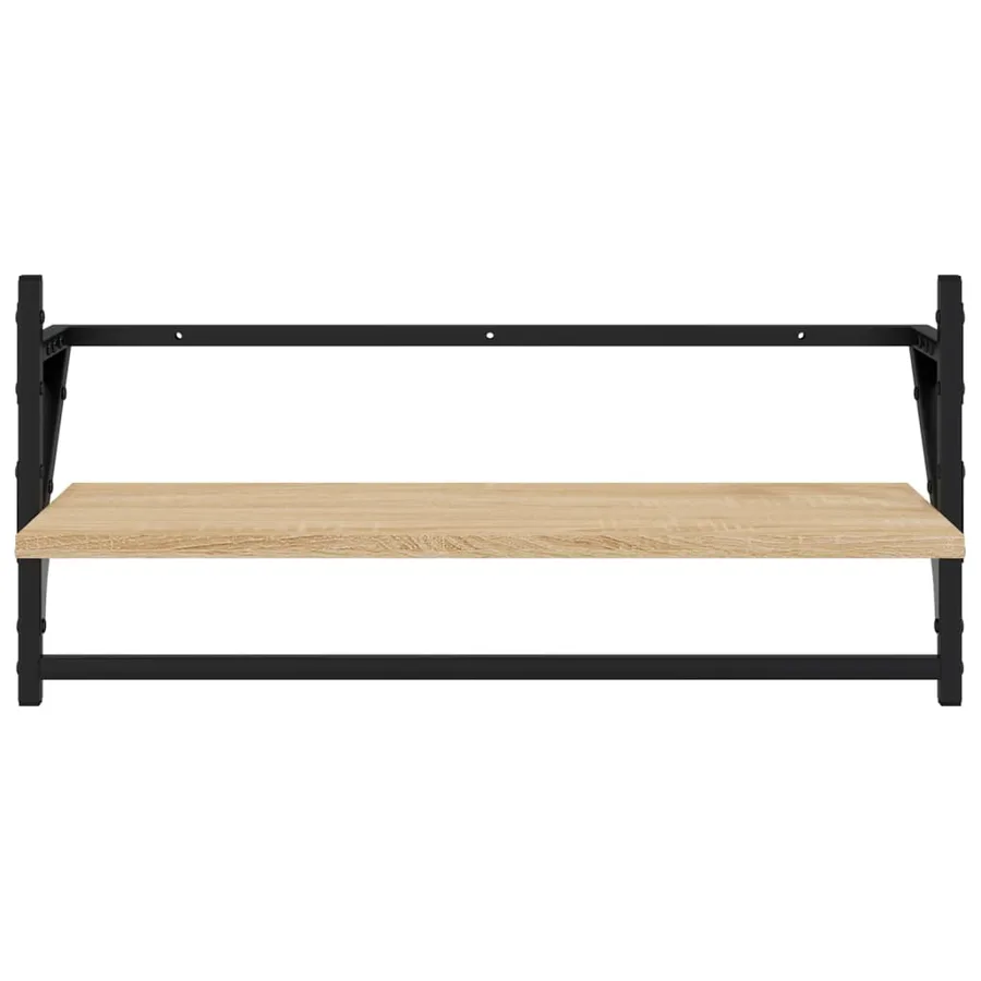 Ensemble d'étagères murales avec barres 6 pcs chêne sonoma - 13