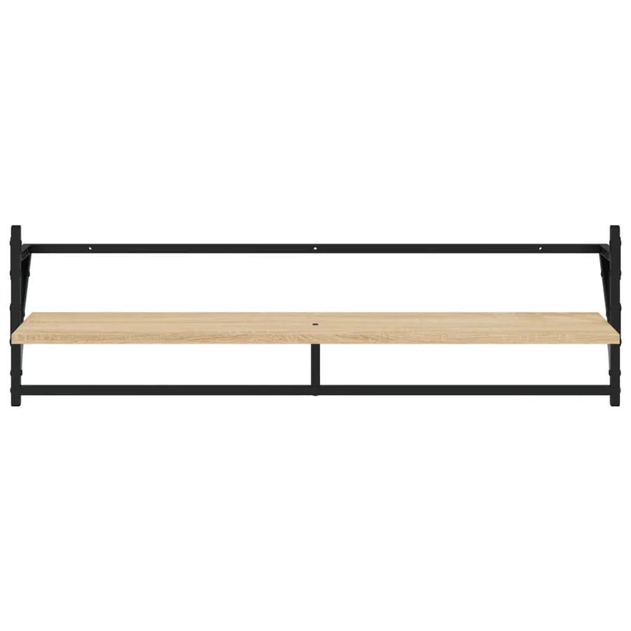 Ensemble d'étagères murales avec barres 6 pcs chêne sonoma - 6