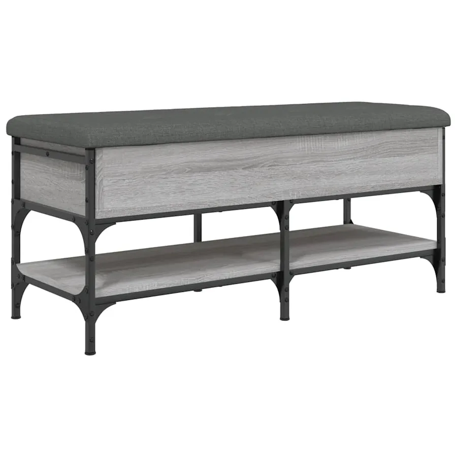 Banc à chaussures sonoma gris 102x42x45 cm bois d'ingénierie - 2