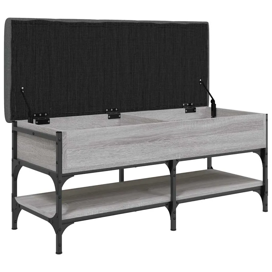 Banc à chaussures sonoma gris 102x42x45 cm bois d'ingénierie - 6