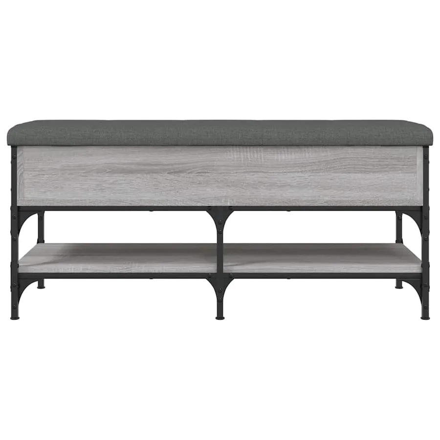Banc à chaussures sonoma gris 102x42x45 cm bois d'ingénierie - 7