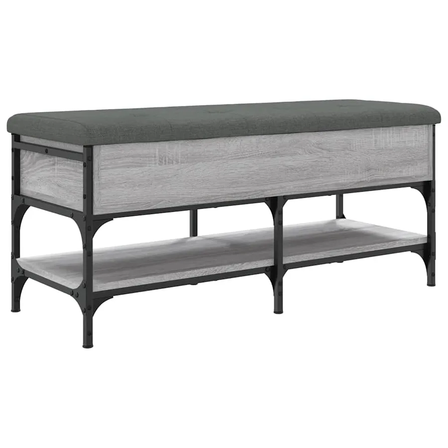 Banc à chaussures sonoma gris 102x42x45 cm bois d'ingénierie - 9