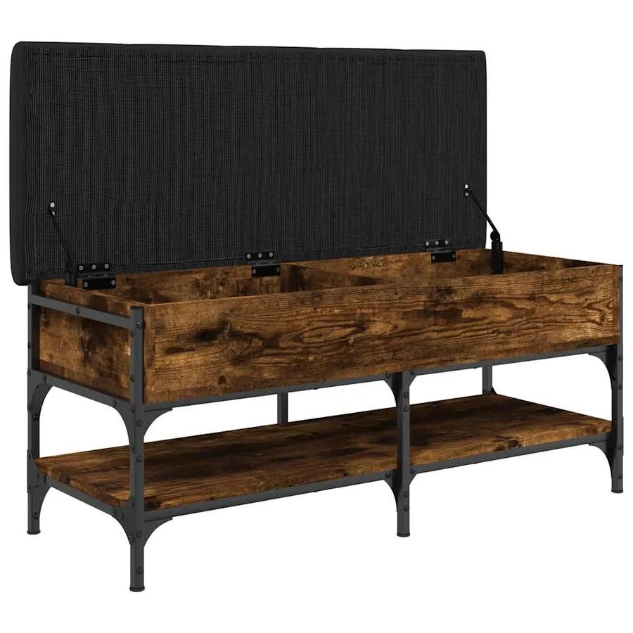 Banc à chaussures chêne fumé 102x42x45 cm bois d'ingénierie - 6