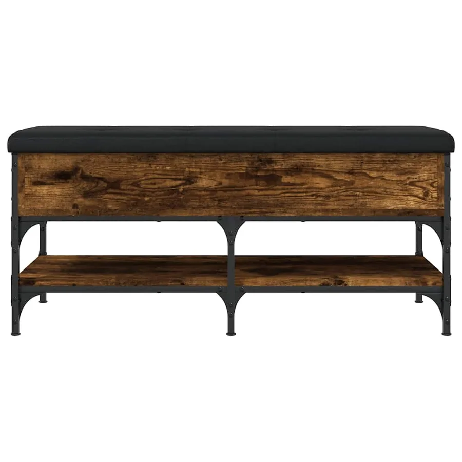 Banc à chaussures chêne fumé 102x42x45 cm bois d'ingénierie - 7