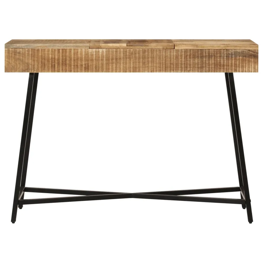 Coiffeuse 105x35x75 cm bois de manguier massif brut et fer - 3