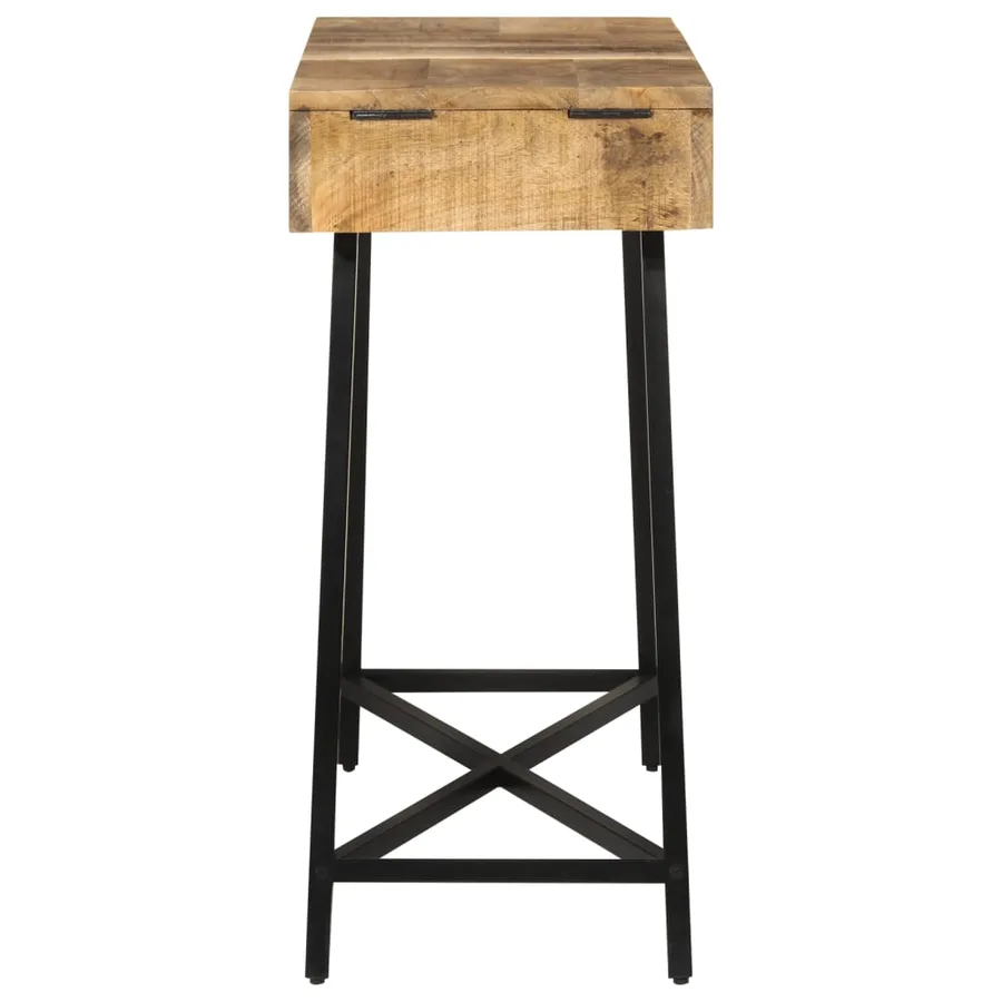 Coiffeuse 105x35x75 cm bois de manguier massif brut et fer - 4