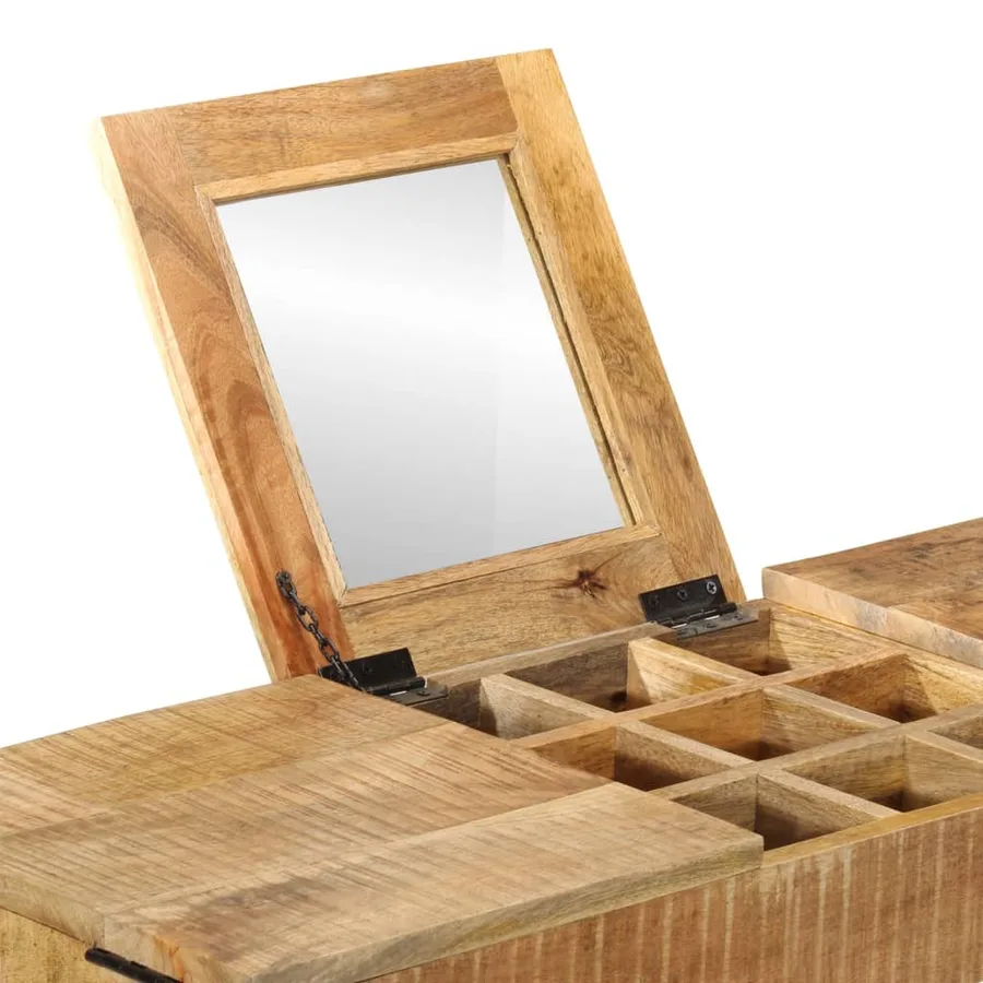 Coiffeuse 105x35x75 cm bois de manguier massif brut et fer - 5