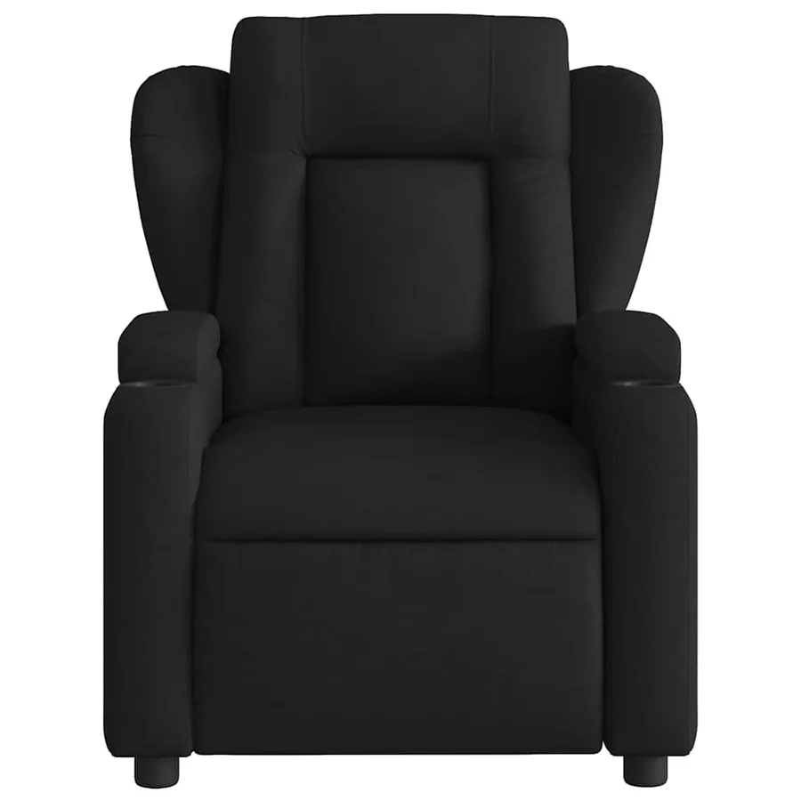 Fauteuil inclinable de massage noir tissu - 8