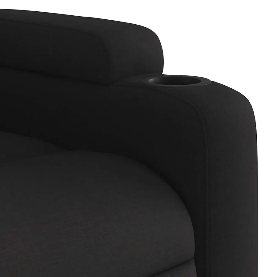 Fauteuil inclinable de massage noir tissu - 9