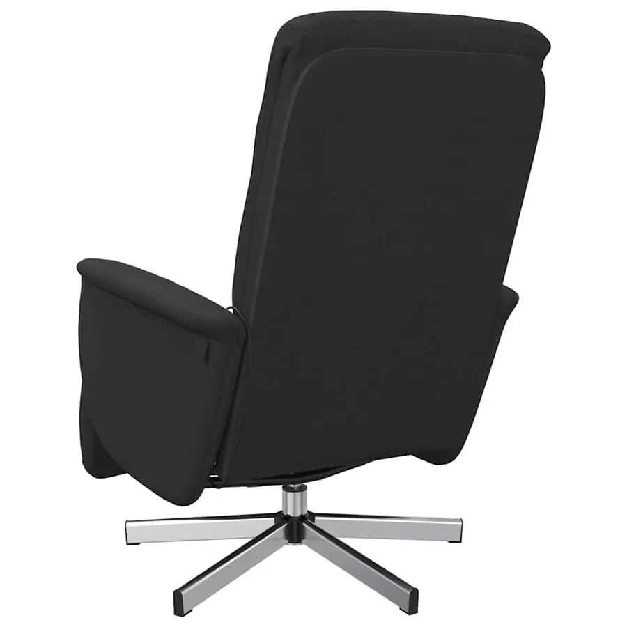 Fauteuil inclinable de massage avec repose-pieds noir tissu - 6