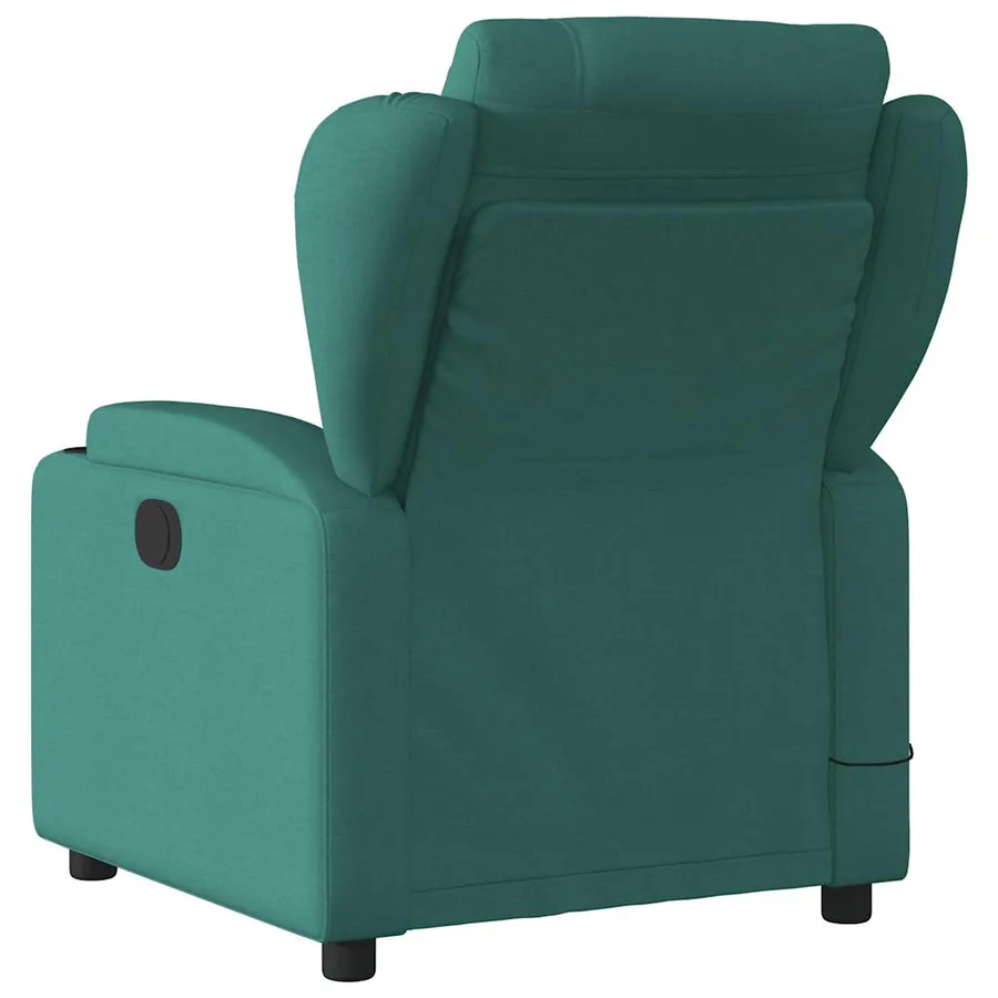 Fauteuil de massage inclinable Vert foncé Tissu - 5