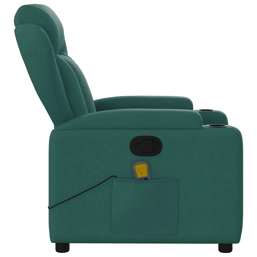 Fauteuil de massage inclinable Vert foncé Tissu - 9