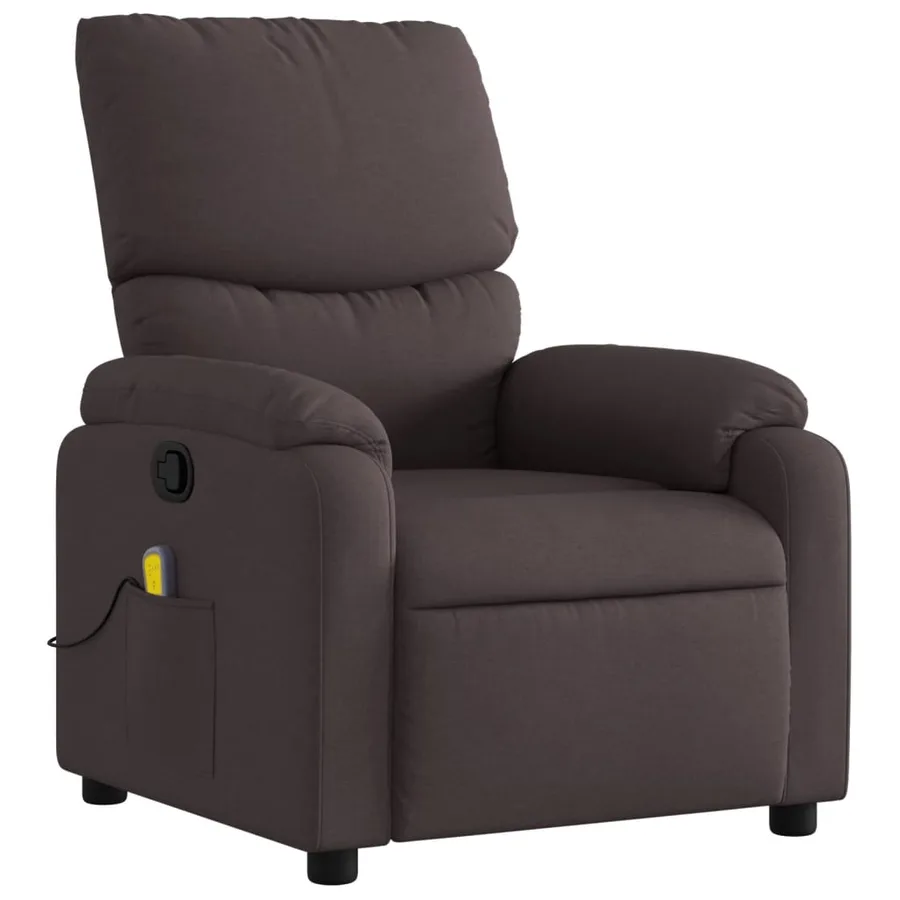 Fauteuil de massage inclinable Marron foncé Tissu - 3