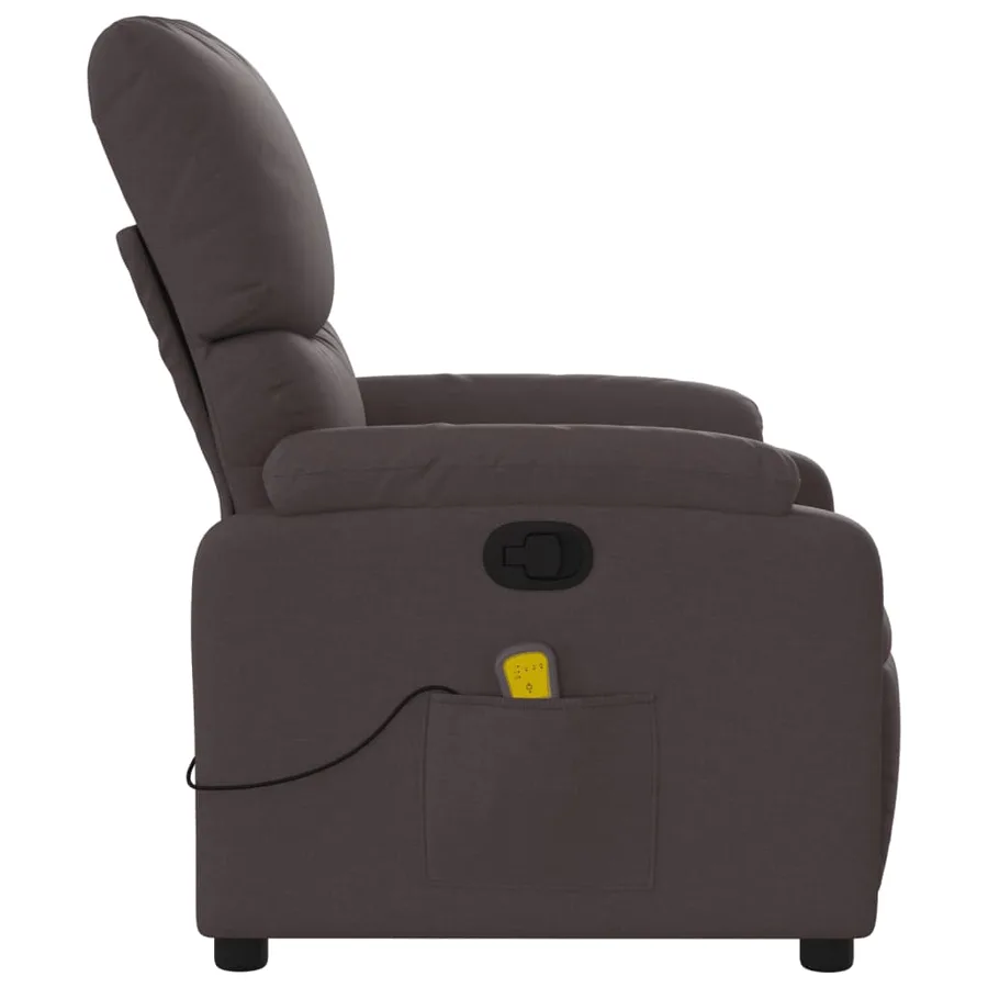 Fauteuil de massage inclinable Marron foncé Tissu - 5