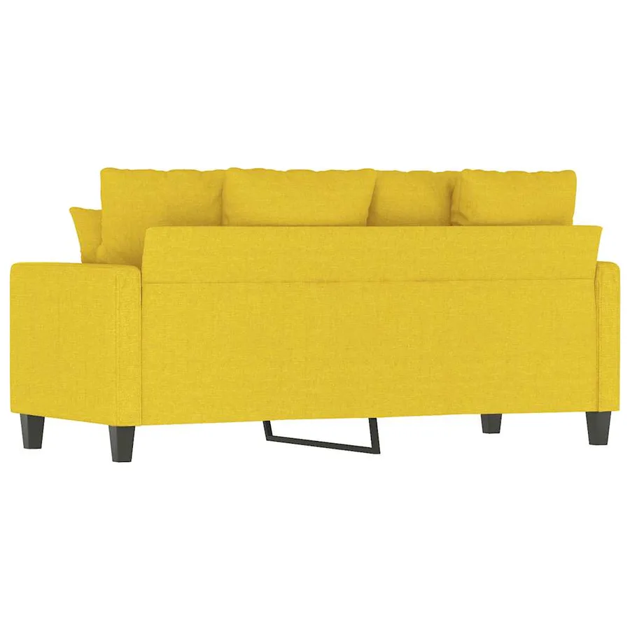 Canapé à 2 places Jaune clair 140 cm Tissu - 6