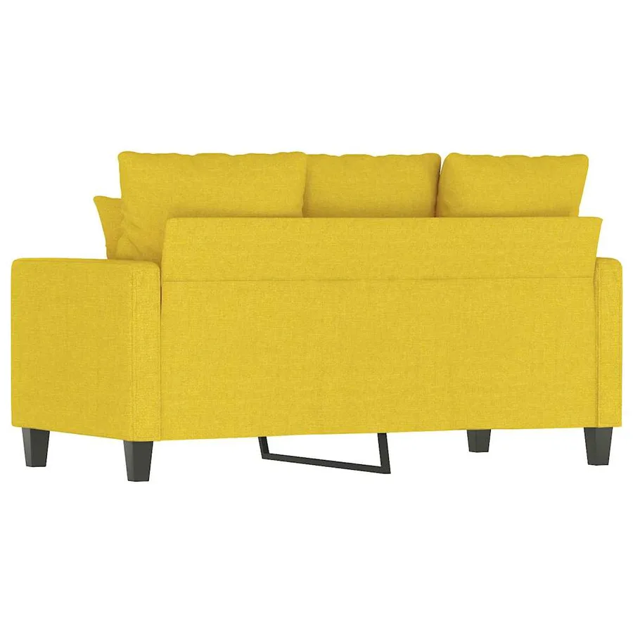 Canapé à 2 places Jaune clair 120 cm Tissu - 6