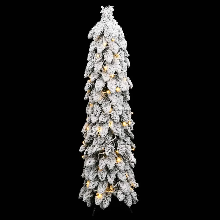 Sapin de Noël artificiel pré-éclairé avec 80 LED/neige floquée - 2