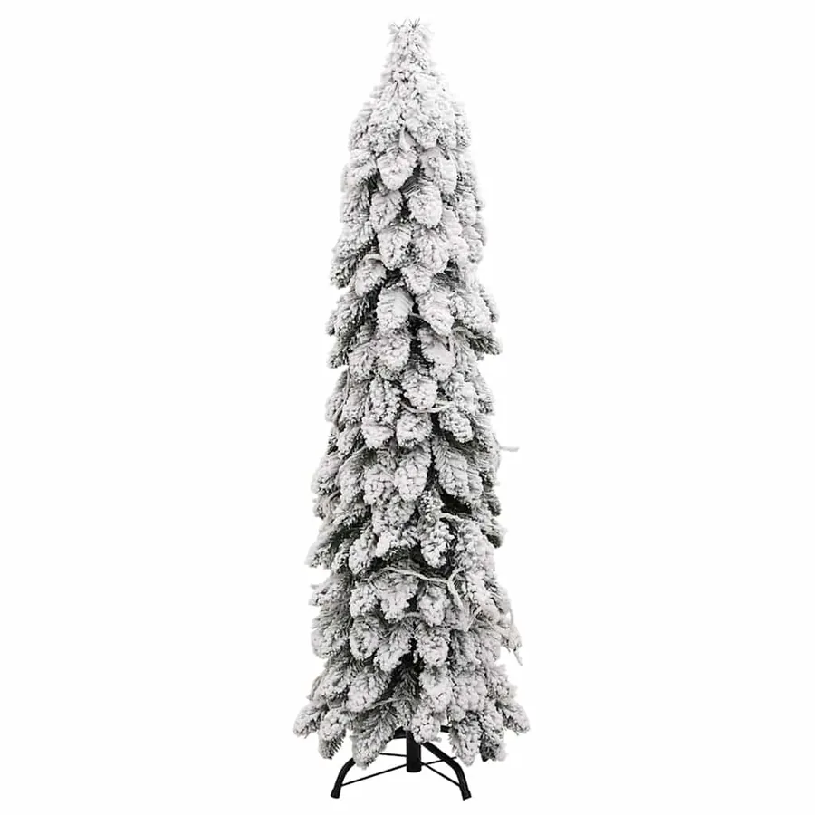 Sapin de Noël artificiel pré-éclairé avec 80 LED/neige floquée - 4