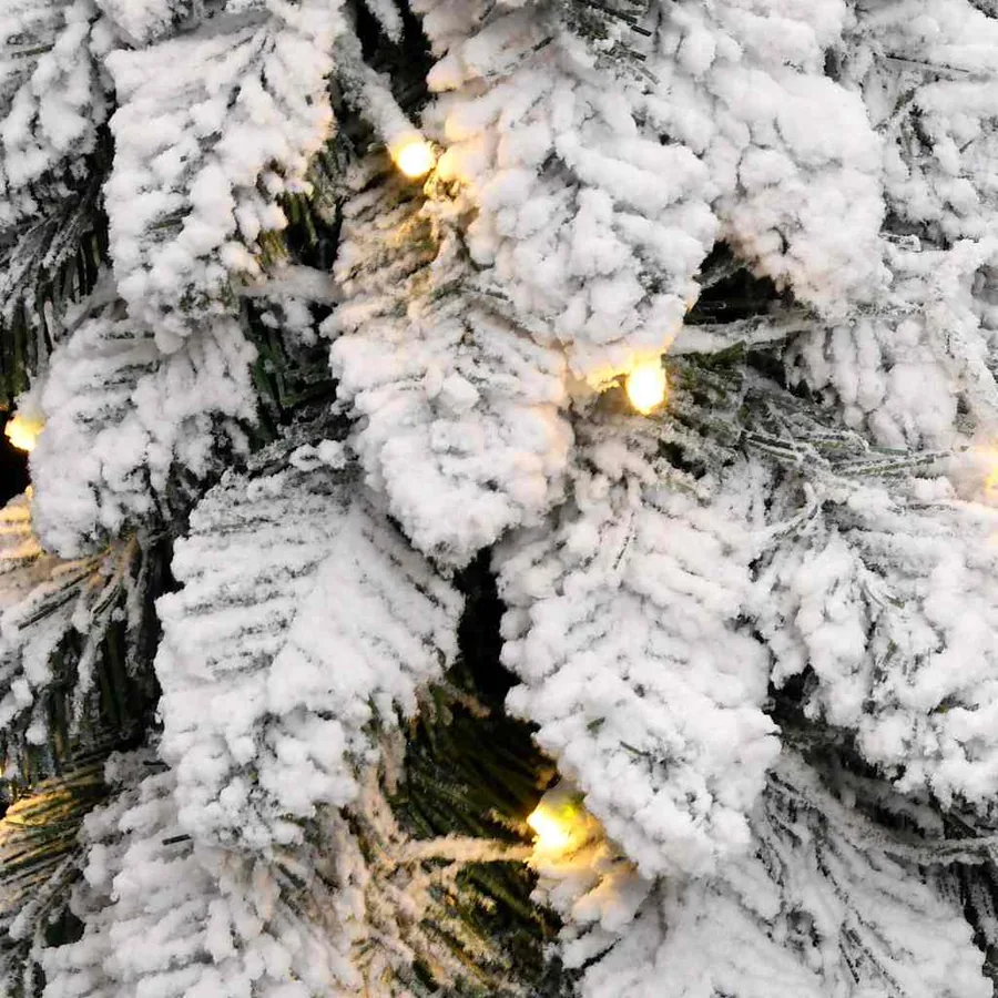 Sapin de Noël artificiel pré-éclairé avec 80 LED/neige floquée - 7