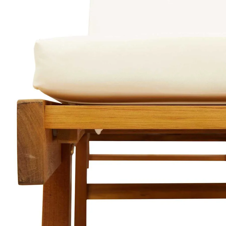 Chaises longues lot de 2 avec table bois massif d'acacia - 9