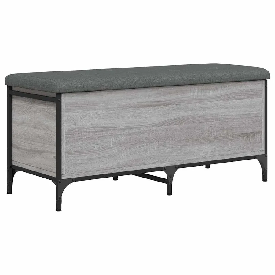 Banc de rangement sonoma gris 102x42x45 cm bois d'ingénierie - 2