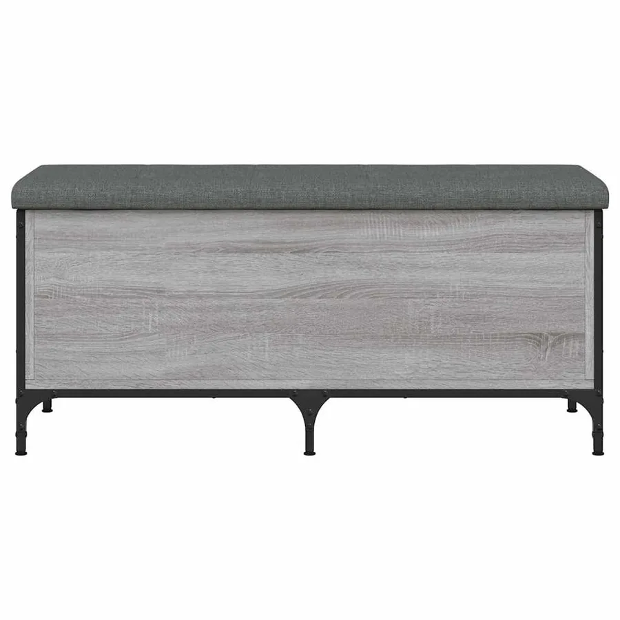 Banc de rangement sonoma gris 102x42x45 cm bois d'ingénierie - 4