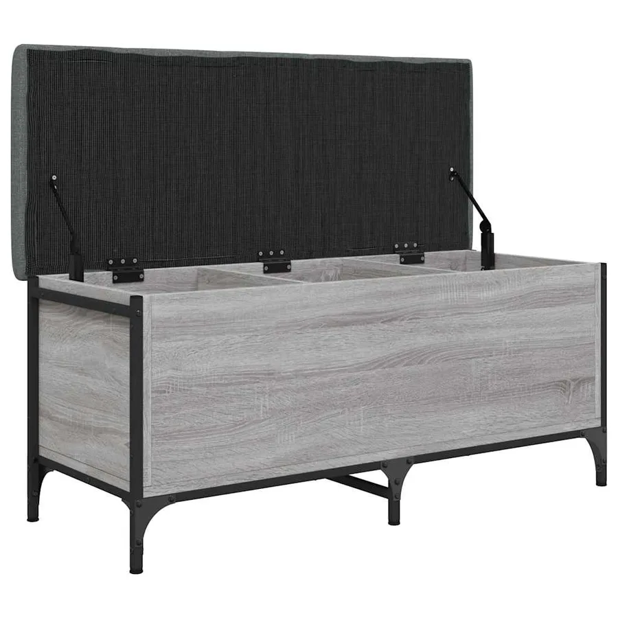 Banc de rangement sonoma gris 102x42x45 cm bois d'ingénierie - 5