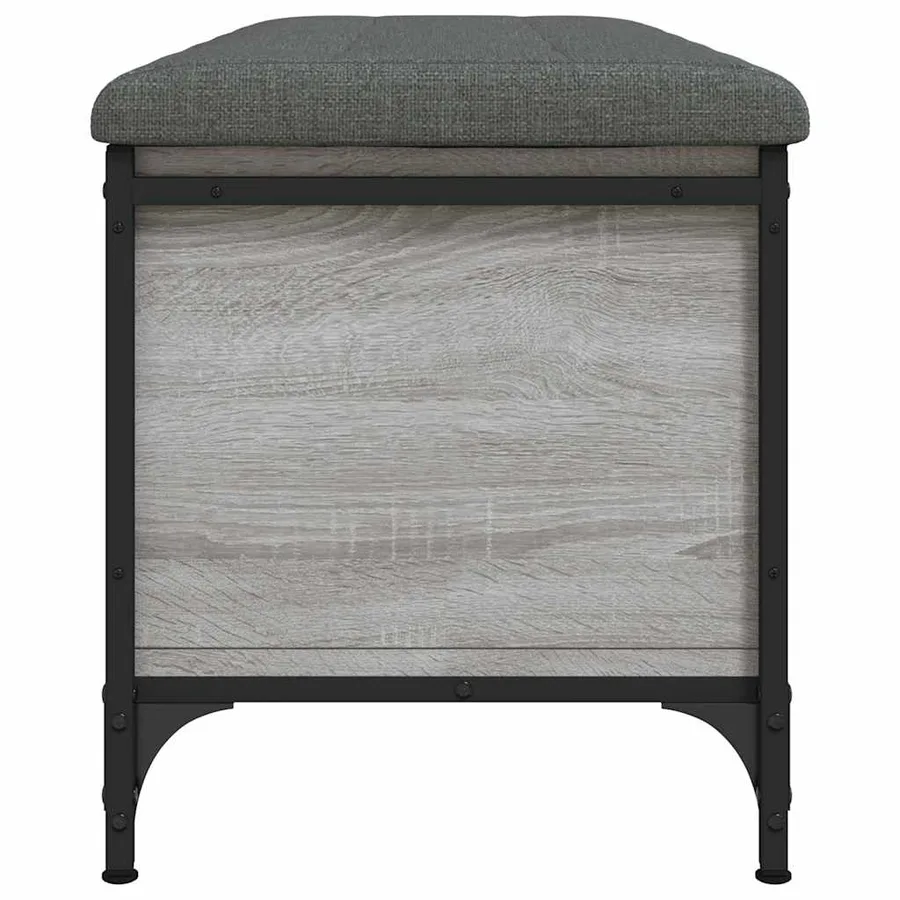 Banc de rangement sonoma gris 102x42x45 cm bois d'ingénierie - 6