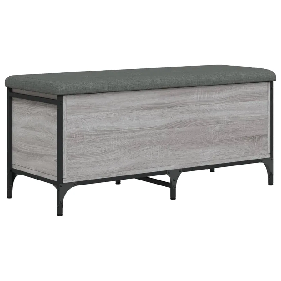 Banc de rangement sonoma gris 102x42x45 cm bois d'ingénierie - 7