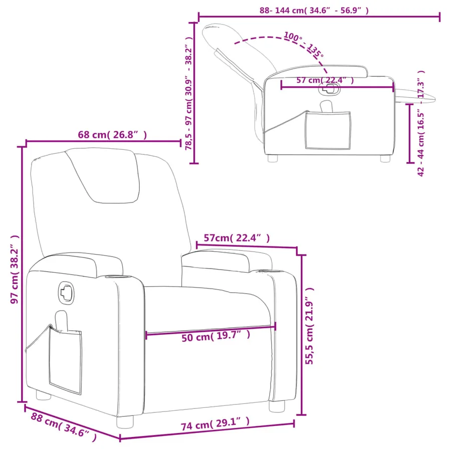 Fauteuil de massage inclinable crème similicuir - 12