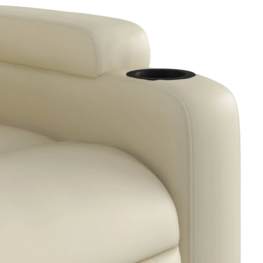 Fauteuil de massage inclinable crème similicuir - 9