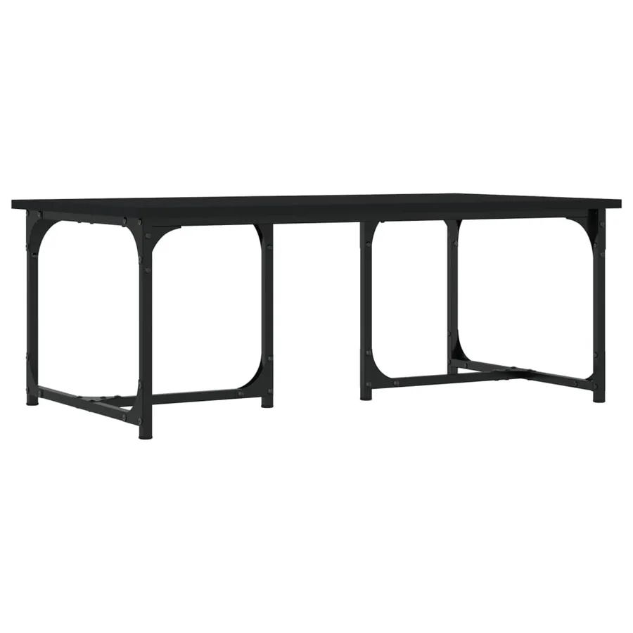 Table basse Noir 90x50x35 cm Bois d'ingénierie - 2
