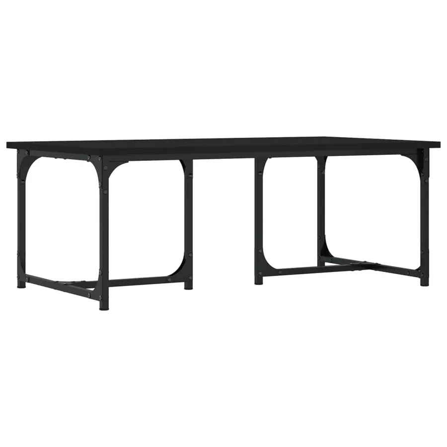 Table basse Noir 90x50x35 cm Bois d'ingénierie - 6
