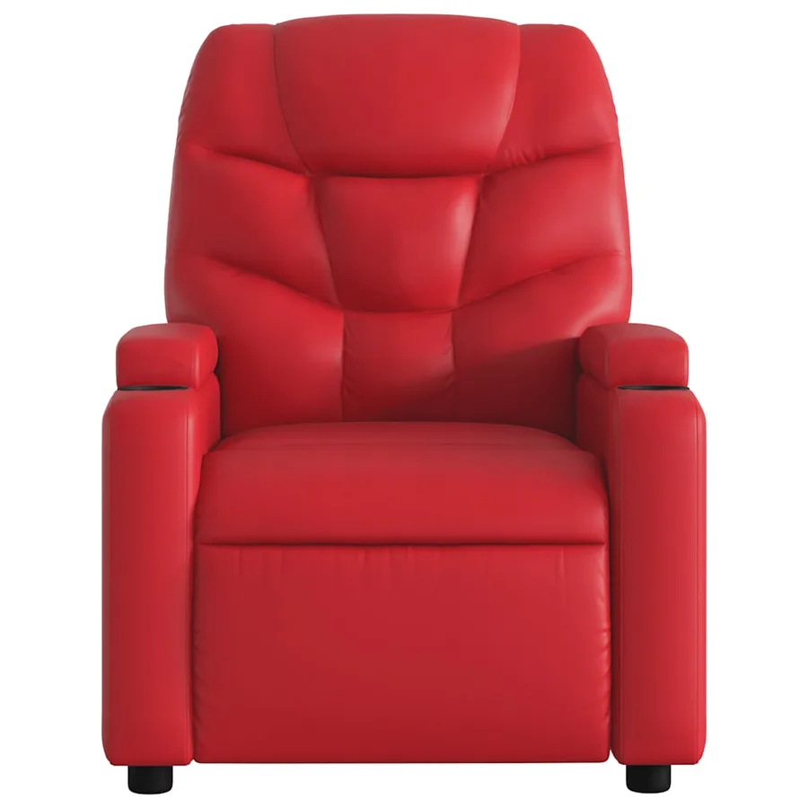 Fauteuil de massage inclinable rouge similicuir - 4