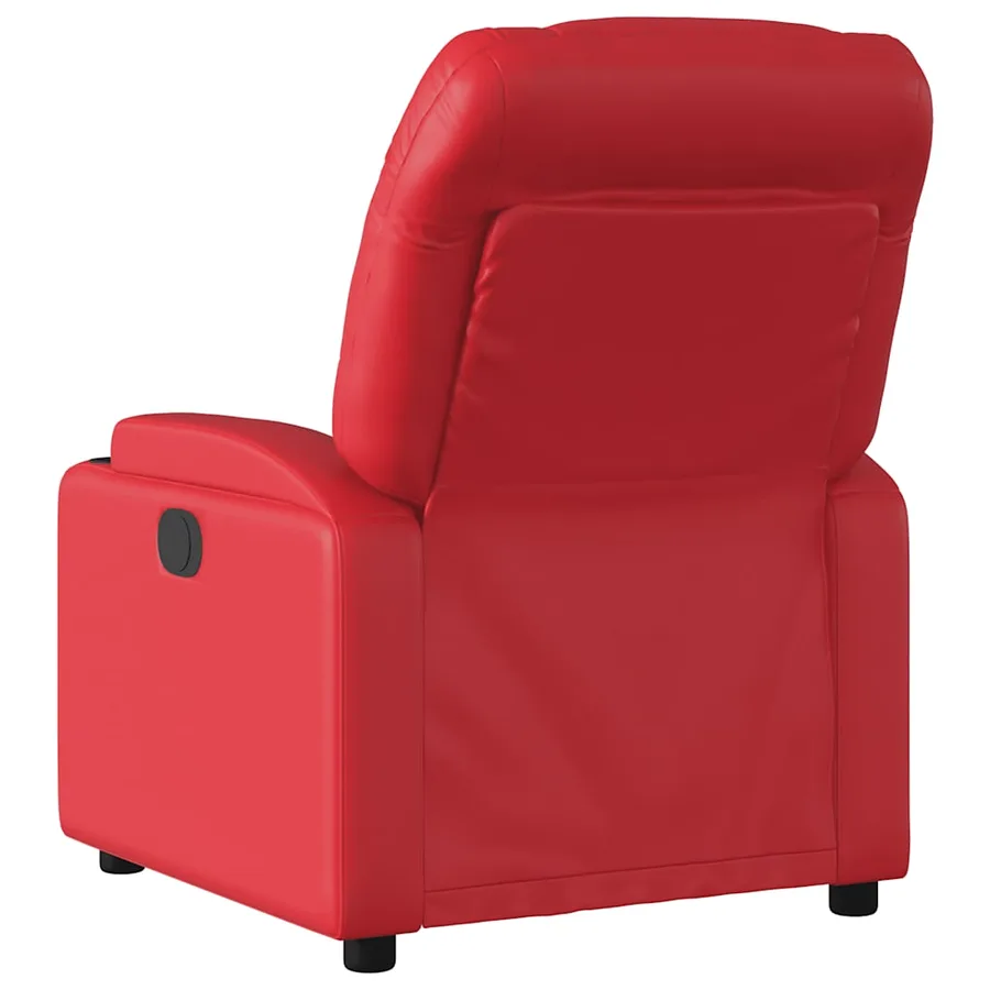Fauteuil de massage inclinable rouge similicuir - 6