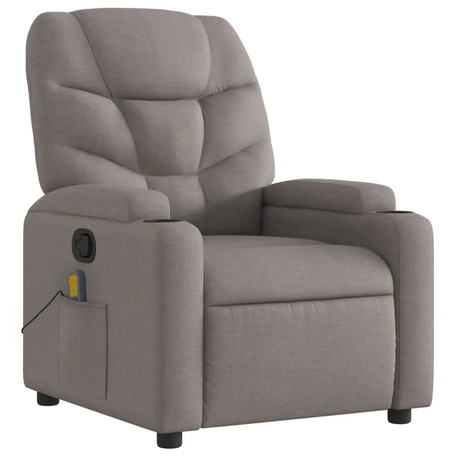 Fauteuil de massage inclinable Taupe Tissu - 3