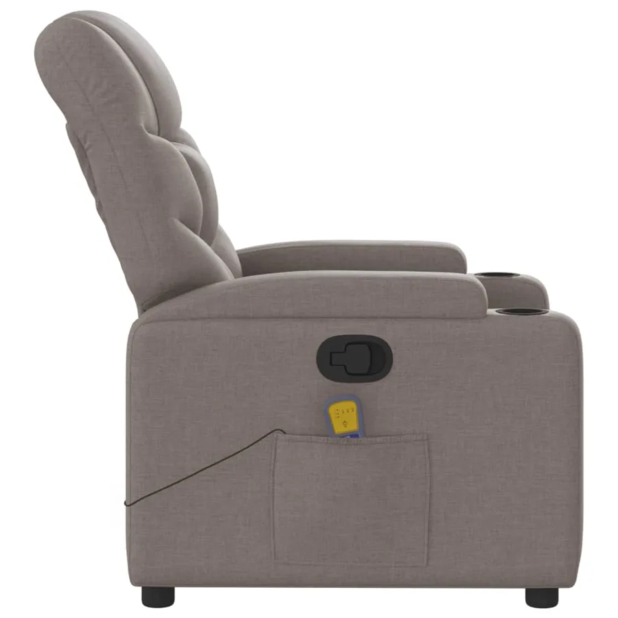 Fauteuil de massage inclinable Taupe Tissu - 5