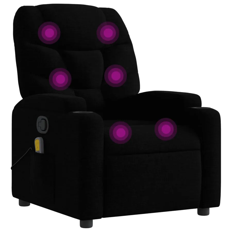 Fauteuil de massage inclinable noir tissu - 2