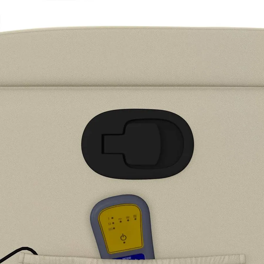 Fauteuil de massage inclinable crème similicuir - 10