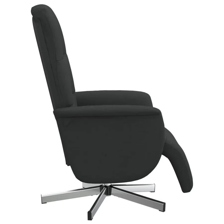 Fauteuil inclinable avec repose-pieds noir tissu - 4