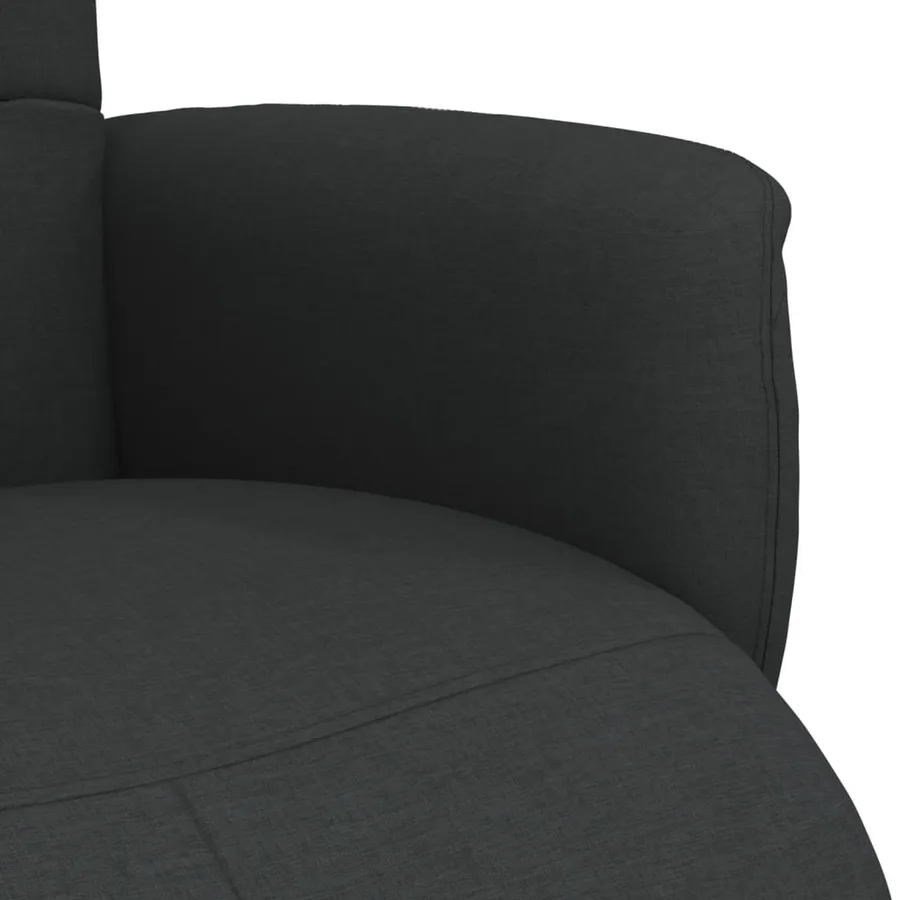 Fauteuil inclinable avec repose-pieds noir tissu - 7