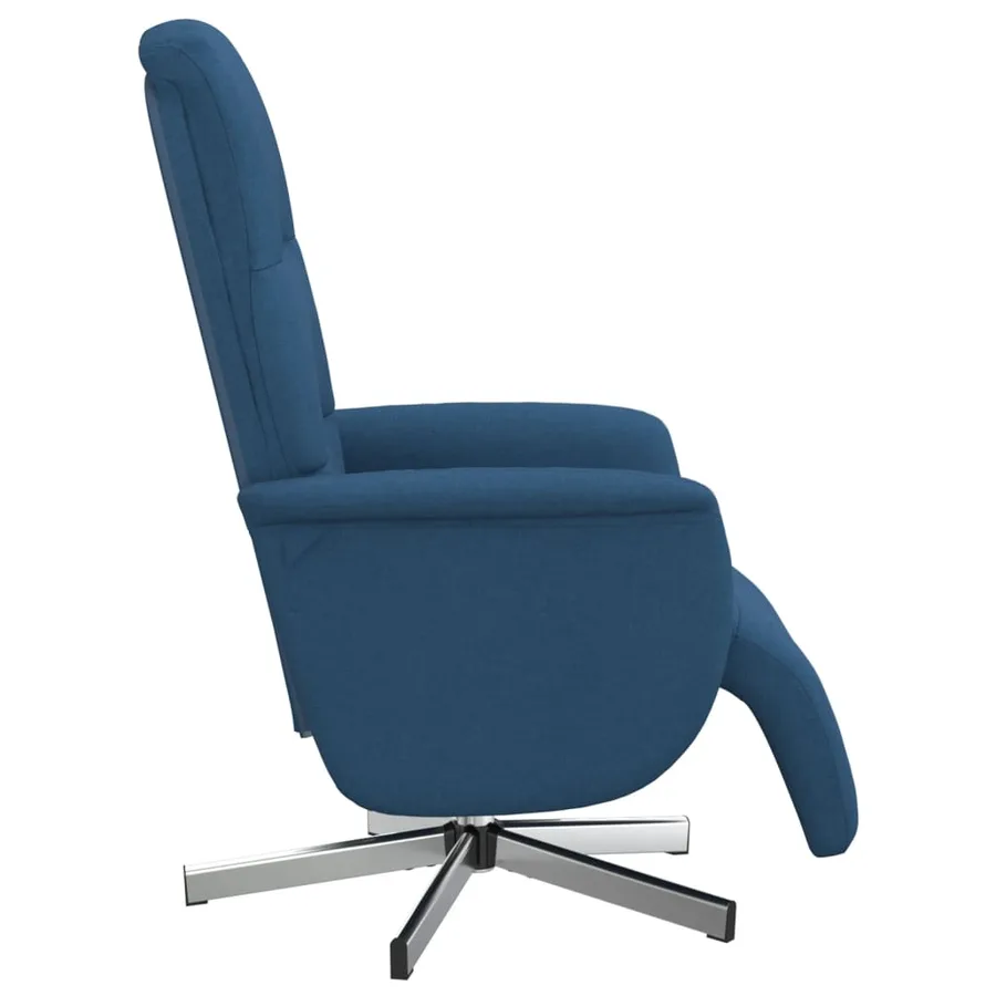 Fauteuil inclinable avec repose-pieds bleu tissu - 4