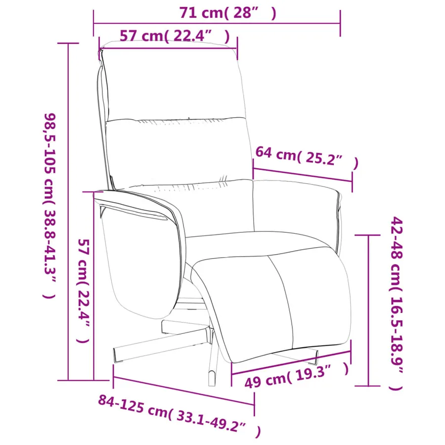 Fauteuil inclinable avec repose-pieds bleu tissu - 9